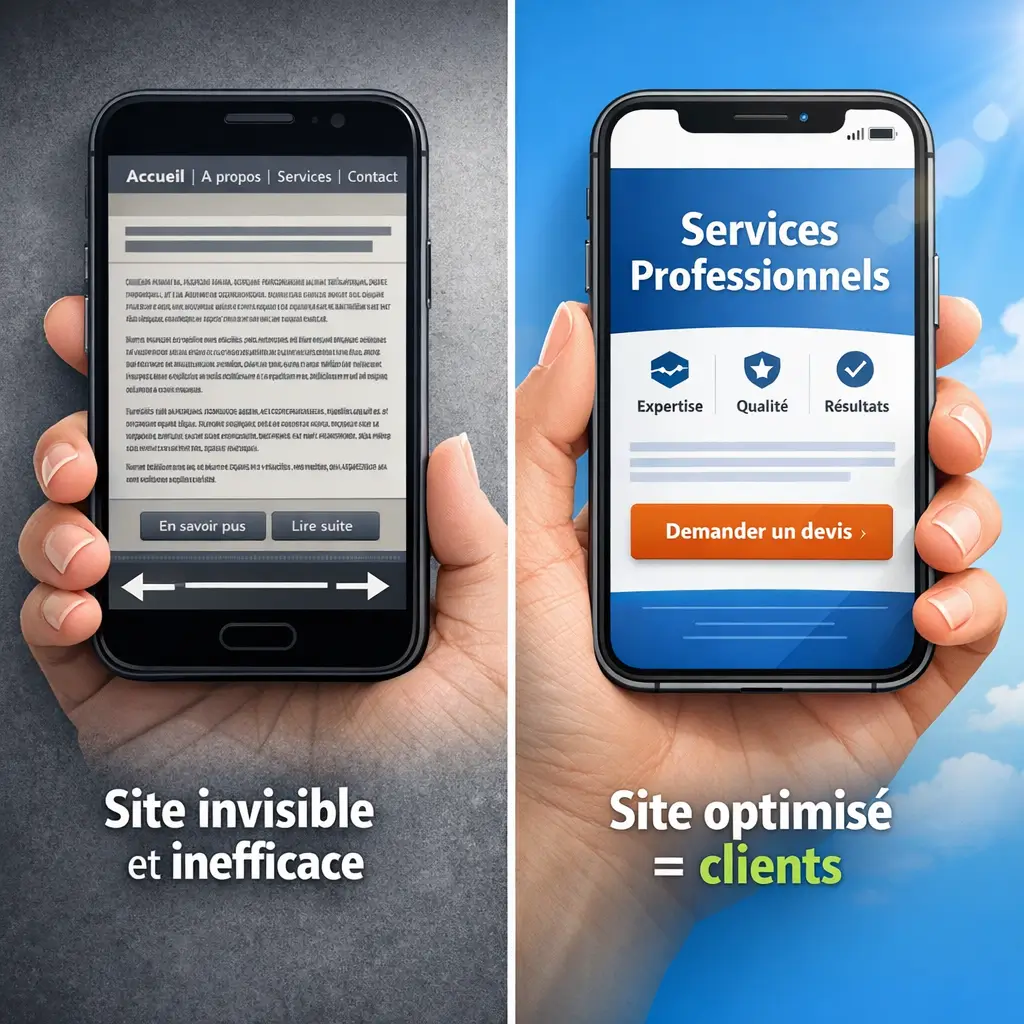 Comparaison de site avant apres optimisation